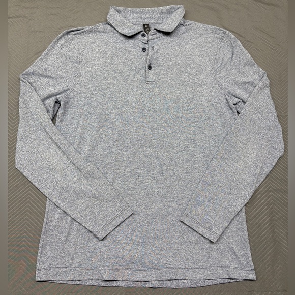lululemon athletica Men’s Blue Long Sleeve Polo Size M - Picture 1 of 9